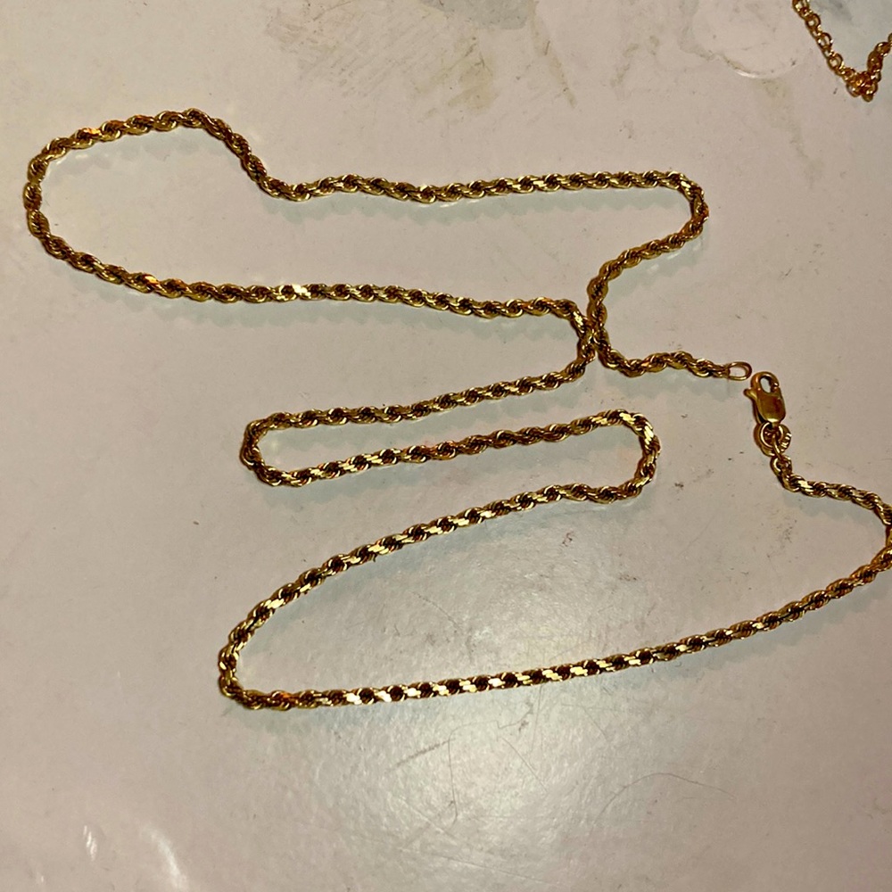14k gold twist chain